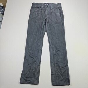 Rock & Republic Nash Jeans Mens Coated Metallic Slim Straight Grey Black 30x31